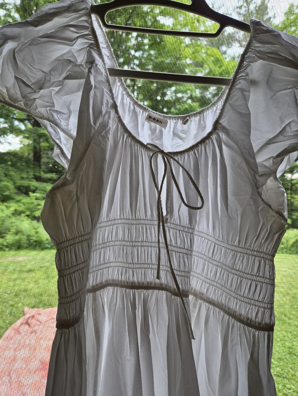Doen White Quinn Dress XXL Smocked Cotton Heirloom Midi Dress - Picture 3 of 10